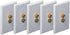 iMBAPrice (5 Pack) Premium 2 Connector Banana Wall Plate - Banana Plug Binding Post Wall Plate for Speakers white...