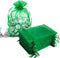 100pcs 4x6 inch Gifts Wrap Bags Green, Organza Sheer Fabric Bulk, Drawstring Reusable Recycled Pouch for Baby Shower Favor, Craft Business, Beach,...
