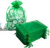 100pcs 4x6 inch Gifts Wrap Bags Green, Organza Sheer Fabric Bulk, Drawstring Reusable Recycled Pouch for Baby Shower Favor, Craft Business, Beach,...