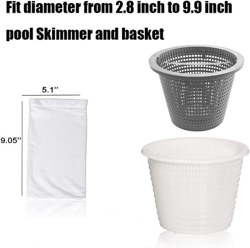 Pool Skimmer Socks,12 Pack Pool Filter Socks Reusable Pool and Spas Filters Baskets Skimmer Savers (12)...