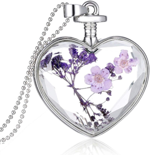 car Rearview Mirror Charm of Eternal Flower Heart-Shaped, K9 Crystal Double-Sided Transparent Color...