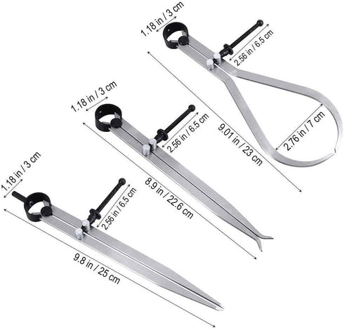 Big Horn 19053C 3 Pieces 8-Inch Spring Caliper / Divider Set...