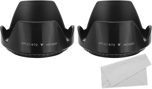 PATIKIL 72mm Camera Lens Hood, 2Pcs Flower Lens Hood Protector with Cloth for Anti-Reflection Blocks Excess Sunlight Enhance Camera Photography fo...