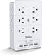 Multi Plug Outlet Surge Protector Nikleb, 12 Electrical Outlet Extender 3 Sided, Wall Outlet with 4 USB Charging Ports Total 4.8A, Plug Adapter 3 ...