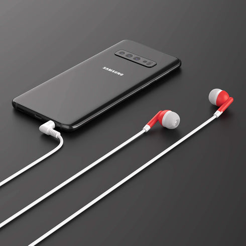 Maeline Bulk Earbuds with 3.5 mm Headphone Plug - 10 Pack - Red......