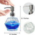 Modern Geometric Shape Clear Glass Soap Dispenser, Lotion Dispenser Bottle with Rust Proof Stainless Steel Pump for Kitchen, Bathroom Accessory, C...