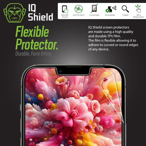 IQShield Screen Protector Compatible with Apple iPhone 13 (6.1inch, 2-Pack) Anti-Bubble Clear TPU Film...