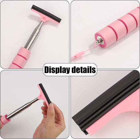 4pcs Car Side Mirror Squeegee, Retractable Car Rearview Mirror Wiper Mini Car Mirror Cleaner Cleaning Tool Vehicle Accessories for Car Windows Rai...