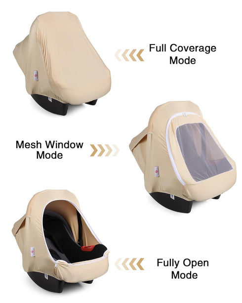 Metplus 2-in-1 Baby Car Seat Cover, Multi Use Cover for Baby Car Seat Canopy with Privacy Sun Shade, Protect Your Baby's Safety Seat with Style, I...