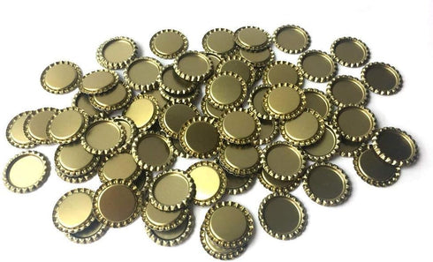 RUTICH 100 PCS Flat Decorative Bottle Cap Craft Bottle Stickers Double Sideds Printed for Hair Bows, DIY Pendants or Craft ScraPbooks(Gold)...