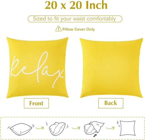 Waterproof Outdoor Throw Pillow Cover, 2 Pack Relax Printing Throw Pillow Case UV Protection Garden Cushion Cover for Patio Sofa Couch Balcony Chr...