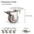 Small Caster Wheels 2 Inch Low Profile Swivel Casters with 2 Brakes, Steel Top Plate, No Noise Ball Bearing Rubber Rolling Mini Wheels for Furnitu...