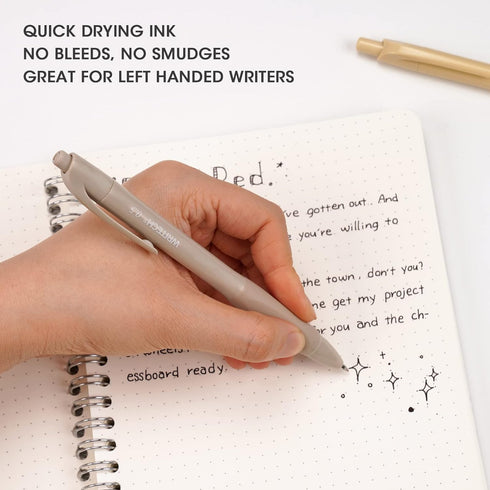 WRITECH 0.5mm Gel Pens with Soft Grip - 8ct Retractable Black Ink Pens for Smooth Writing, No Smear or Smudge...