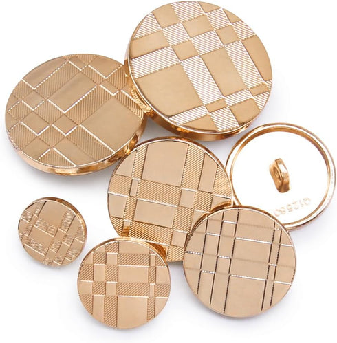 SEMINI 36 Pieces Mixed 6 Sizes Metal Button Alloy Shank Button Round Shaped Sewing Button for Women Men Suit Woolen Coat Shirt Trousers Sewing Cra...