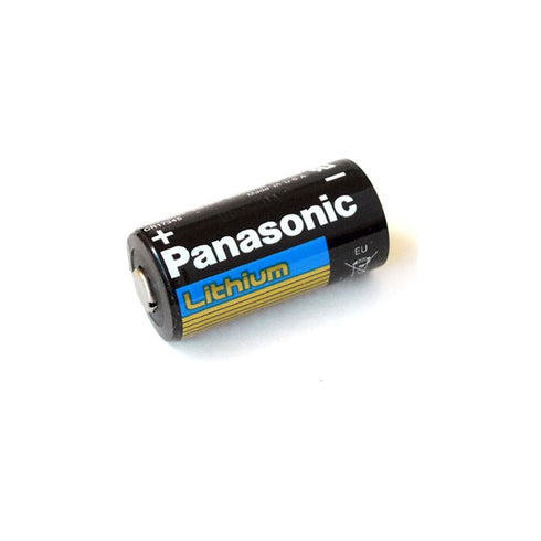 Panasonic CR123A Lithium battery 3V Photo Lithium Battery, 0.67" Diameter x 1.36" H (17.0 mm x 34.5 mm), black/Gold/Blue...