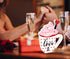 2 Pieces Valentines Day Wooden Coffee Sign Double Side Coffee Cup Table Sign Drinks Tabletop Decoration for Valentines Day Holidays Wed...