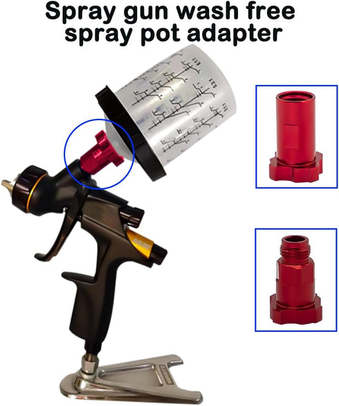 Car Spray Gun Cup Adapter, Master Elite Paint System MPS Automotive Female Adapter with 16mm 1.5mm Thread, Fit PRO-33, PRO-44, PRO-88 HVLP Spray G...