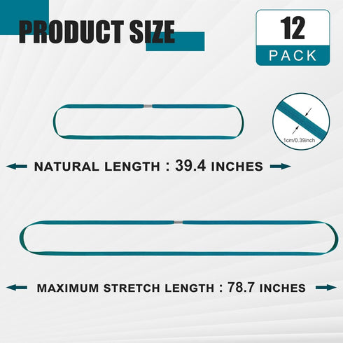 12 Pieces 78.7 Inches Trash Can Bands Fits 94-96 Gallon Garbage Can Large Rubber Bands Garbage Can Bag Holder Litter Box Band Loop for Trash Can O...