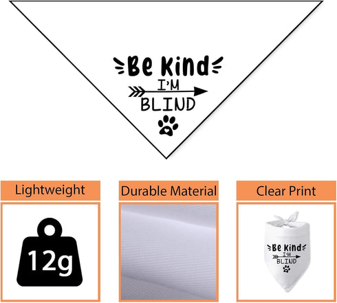Be Kind I’m Blind Triangle Dog Bandana Funny Dog Bandana Puppy Bandana Triangle Bibs Scarf Accessories for Small Medium Dogs Pets...
