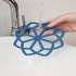 Set of 4 Flower Shaped Silicone Trivet Mat/Coasters & Hot Pads, Hot Drink Coasters, Coffee Coasters, Washers for Hot Dishes, Non-Slip Heat-Resista...