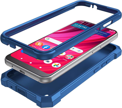 for BLU View 4 case, with Tempered Glass Screen Protector 360 Full-Body Soft TPU Bumper Shockproof Silicone Protective Phone Cover Case for BLU Vi...