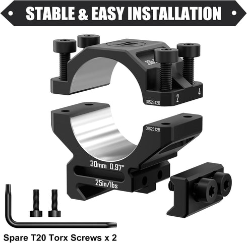 Precision Scope Rings, Precision Lapped Riflescope Mounts for Picatinny Rails...