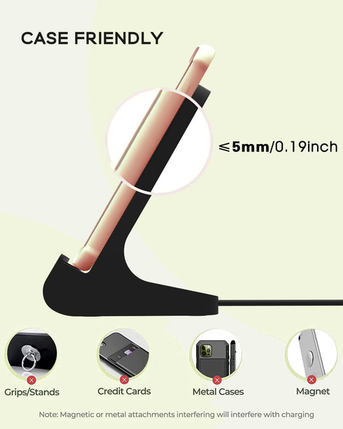 Wireless Charger YW YUWISS Wireless Phone Charger Stand 10W Max Compatible with Apple iPhone 14 13 12/12 Pro Max/ 11Pro/11Pro Max/XR/XS Max/XS/X/8...
