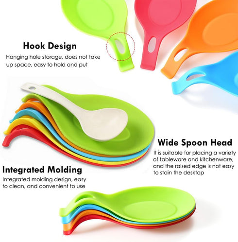 AKOAK Round Silicone Spoon Holder, Kitchen Utensil Holder - Pack of 1 (Yellow)...