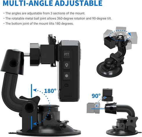 Body Camera Suction Cup Mount with Easy Remove Washable Reuable Magic Sticky Gel Pad for P100 and Widely Compatible with Other Body Camera Perfect...