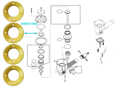 219235 500407 O-Ring Main Valve Spring Compatible with Paslode F350, F-350S, F-250S-PP, F400S, F325C Framing Nailer(4/Pack)...