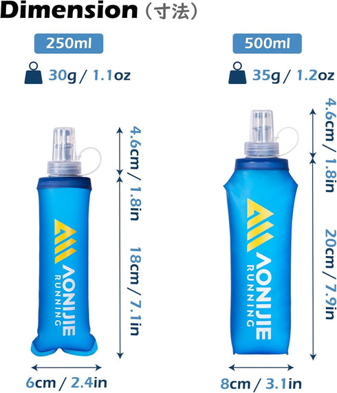 TRIWONDER Soft Flask Collapsible Water Bottles BPA-Free Foldable Water Flask for Hydration Pack - Ideal for Hiking Running Cycling Climbing Travel...
