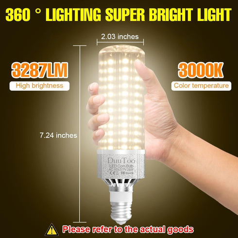 25W LED Corn Lights Bulb 250Watts Equivalent 3287Lumens Super Bright E26 Bulbs 3000K Warm White E39 Large Mogul Base Lamps 110V Indoor Commercial ...