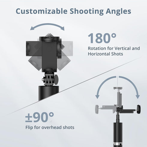 ATUMTEK 63" Phone Tripod, Extendable Selfie Stick Tripod with Bluetooth Remote, All-in-One Aluminum Phone Tripod Stand with Cold Shoe Mount for Go...