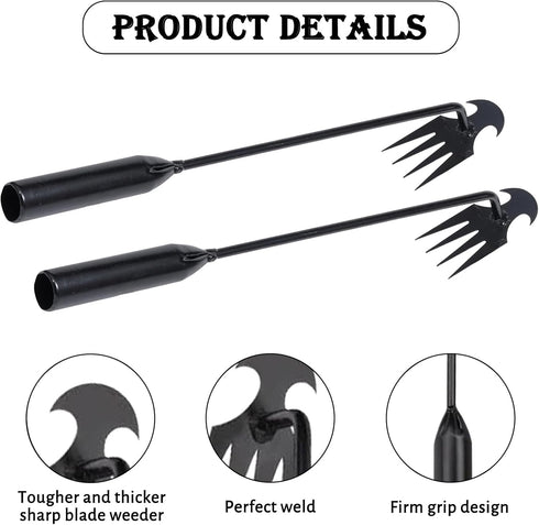 Weeder Puller Tool Weeding Tools Weed Puller Tool for Weed Artifact Uprooting Weeding Tool,4 Teeth Manganese Gardening Hand Weeder Tools,Garden We...