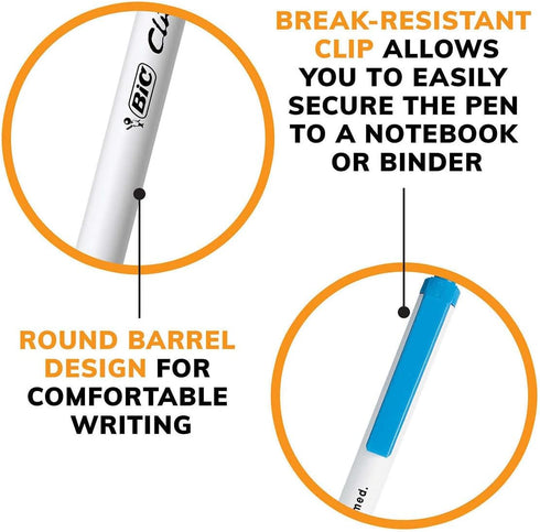 BIC Clic Stic Retractable Ballpoint Pen, Medium Point 1.0mm - 50 Count (Blue)...