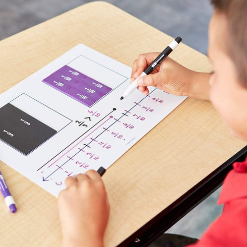 EAI Education Fraction Fluency Flexible Dry-Erase Boards - Set of 10...