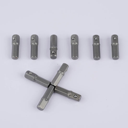 10PCS Replacement Part for M.C: Impact Socket Extension Adapter Converter Set - 1/4" Hex Shank to Square Drive 25mm | Chrome Vanadium Steel Tools ...