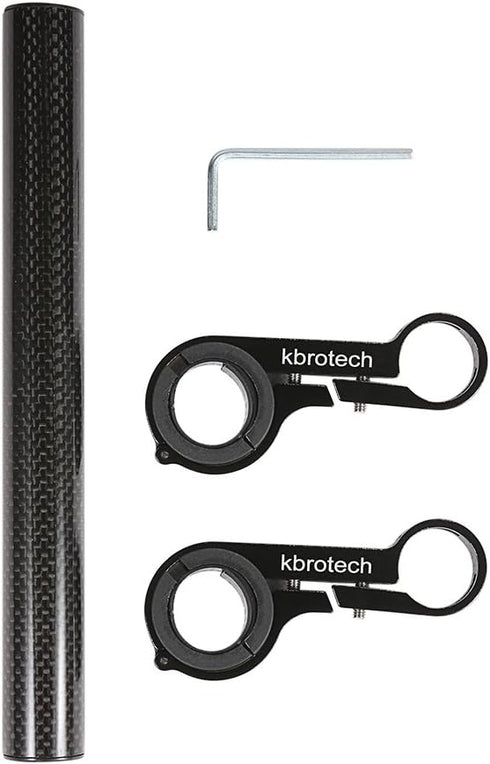 Bike Handlebar Extender Double Handlebar Extension Carbon Fiber Mount Holder with Aluminum Alloy Braket Space Saver (DBlack)...