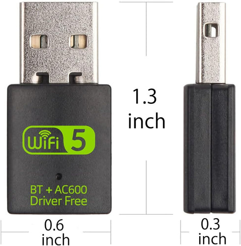DIGISHUO Mini WiFi Dongle | USB Bluetooth WiFi receiver driver dual band network card, 600Mbps Dual Band 2.4 | 5Ghz Wireless Network External Rece...