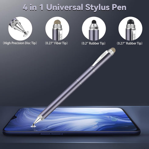Universal Stylus Pens, Honiha High Precise Disc Stylus Pens for Touch Screens 4 in 1 Touch Screen Pen Capacitive Stylus Compatible with iPad, iPho...