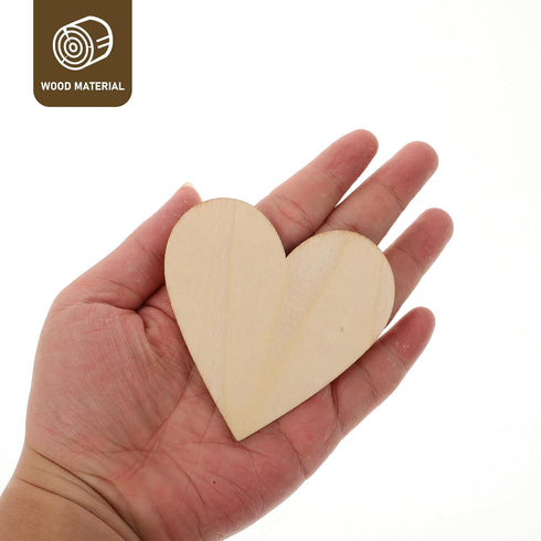 Ciieeo 10pcs 80mm Heart Pattern Wooden Slice Natural Wood Heart Slices Christmas Heart Wooden Slice for Christmas Wedding DIY Supplies (Heart Patt...