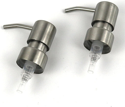 Silver Stainless Steel Minimalist Style Liquid Soap Dispenser for Bathroom Kitchen, Foam Nozzle Pump Bottle Press Head - Stainless Steel A Counter...