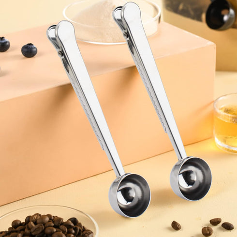 10 PCS Scoop with Clip,2-in-1 Stainless Steel Coffee Scoop and Bag Clip for Measuring Coffee, Tea?Protein Powder, Instant Drinks...