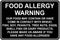 CCPARTON Metal Sign Food Allergy Warning Safety Signs Warning Sign Caution Aluminum Tin Sign Traffic Road Street Sign for Home Cafe Bar 8x12 Inche...