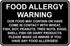 CCPARTON Metal Sign Food Allergy Warning Safety Signs Warning Sign Caution Aluminum Tin Sign Traffic Road Street Sign for Home Cafe Bar 8x12 Inche...