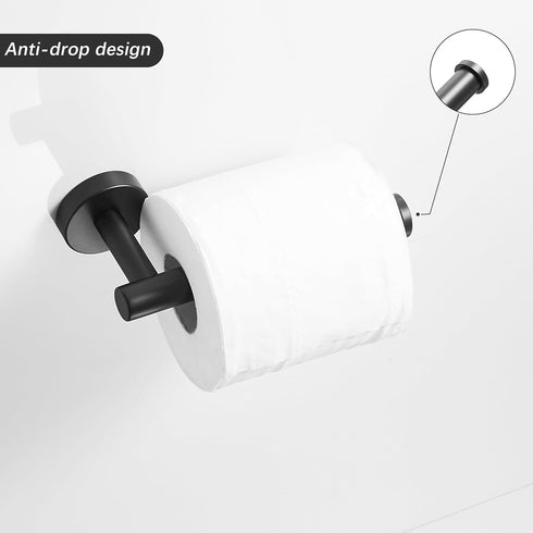 Leyden Matte Black Toilet Paper Holder and Hand Towel Holder, 2 Pieces Bathroom Hardware Accessories Set, SUS304 Stainless Steel Sturdy Wall Mount...