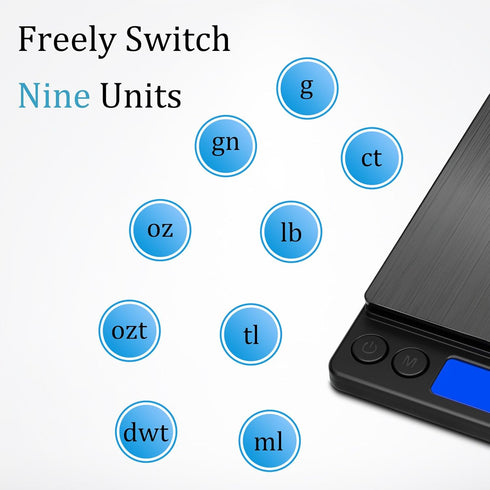 NEXT-SHINE Gram Scale, Weighs Up to 500g (0.01g), Mini Pocket Size Digital Coffee Espresso Scales with 2 Plastic Trays...
