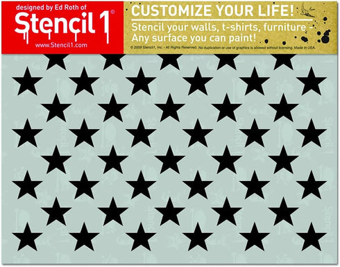 Stencil1 50 Stars Stencil 8.5" x 11" Reusable Stencils for Painting - Create Stencil Crafts and Decor - Decor on Walls Fabric & Furniture Recyclab...