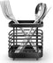 Cutlery Drainer, Stainless Steel Utensil Holder Sink Caddy, Rust Proof Sink Tidy Kitchen Sink Organiser, Cutlery Holder for Kitchen Counter (Black...