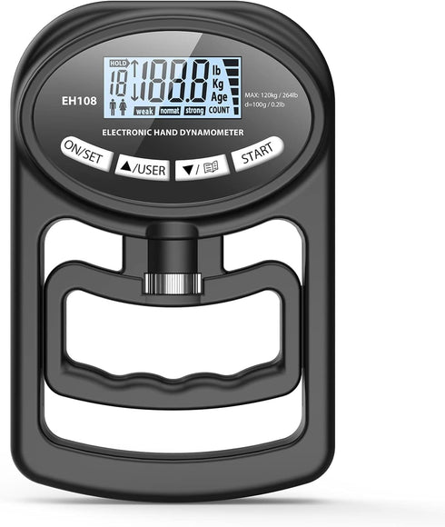 Hand Dynamometer Grip Strength Trainer - Electronic Hand Grip Strength Tester Grip Strengthener Hand Exerciser Meter Digital Hand Grip Training Ga...